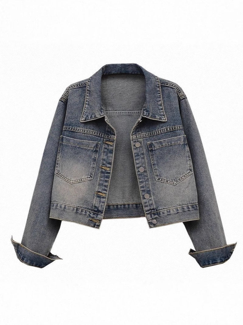 Short Denim Jacket for Women - Versatile Casual Loose Fit