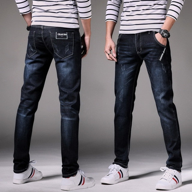 Distressed High-Quality Denim Skinny Jeans for Men