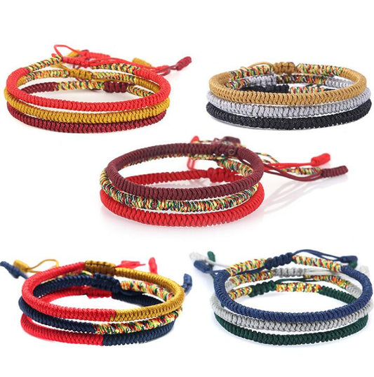10pcs Multi Color Tibetan Buddhist Good Luck Charm Tibetan Bracelets Handmade Knots Rope Bracelet