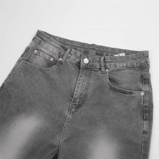 High Street Vintage Tie Dye Micro Flared Loose Jeans for Women