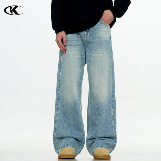 Simple Clean Fit Vintage Loose Casual Slimming Long Pants