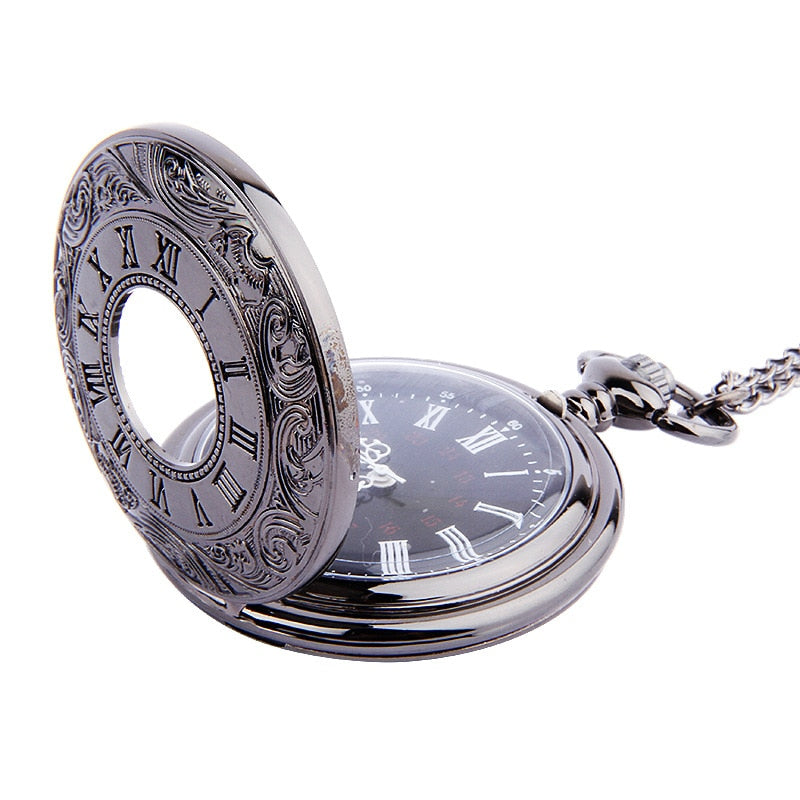 Vintage Roman Numeral Pocket Watch with Chain
