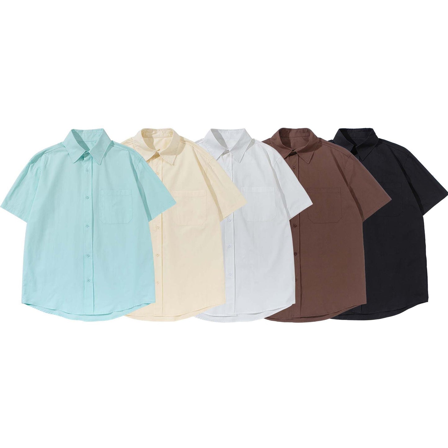 Patch Washed Loose Silhouette Short Sleeved Shirt