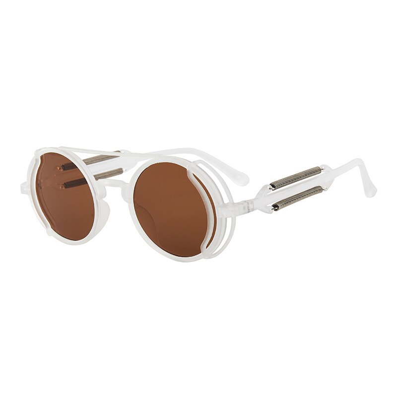 Retro Steampunk Sunglasses - UV400 Protection - Round Metal Frame