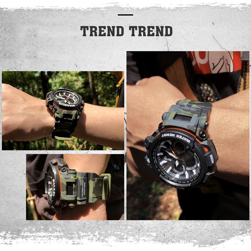 Men's LED Digital Military Sports Watches - Waterproof - Camo