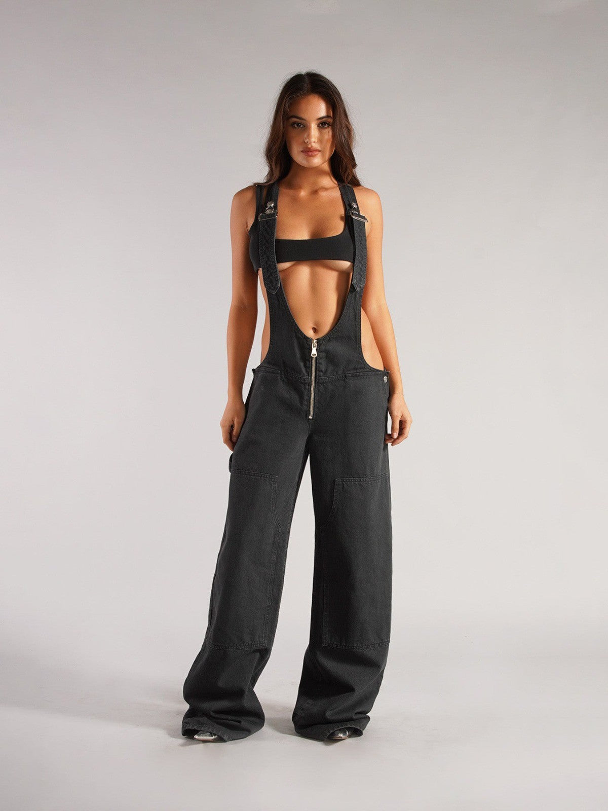 American Zipper Denim Overalls for Women