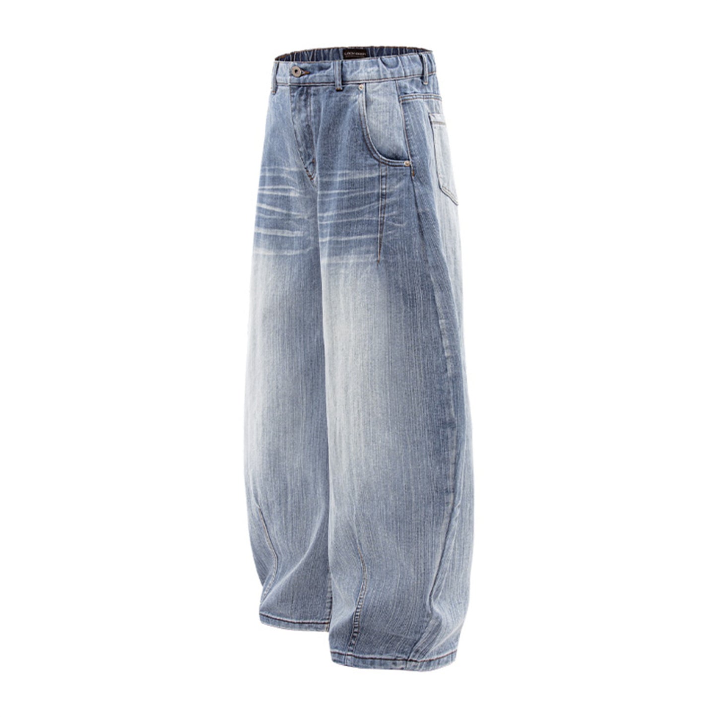 Washed Wide Leg Tapered Jeans - Unisex Loose Slimming Long Pants
