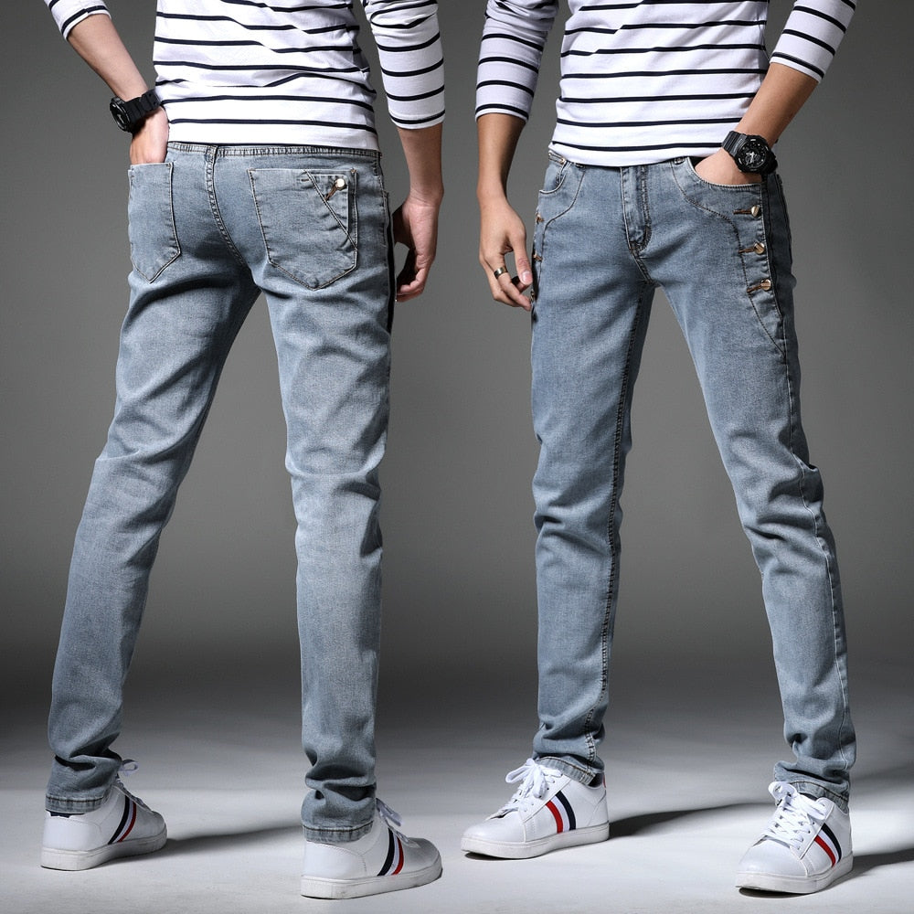 Distressed High-Quality Denim Skinny Jeans for Men
