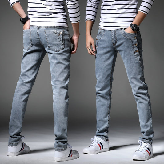 Distressed High-Quality Denim Skinny Jeans for Men