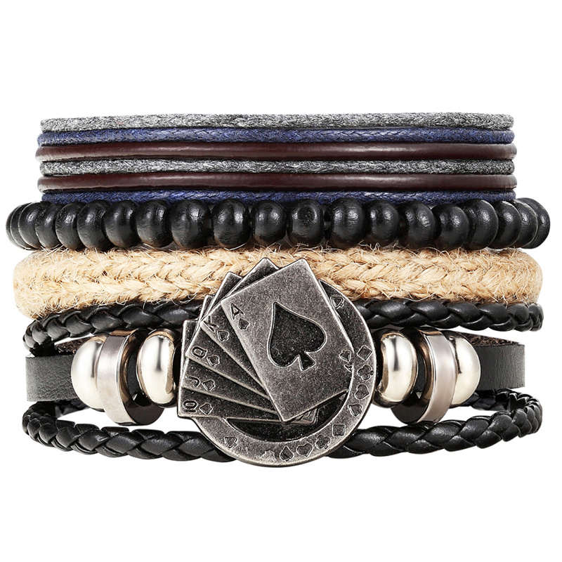 Punk Leather Bracelets - Adjustable