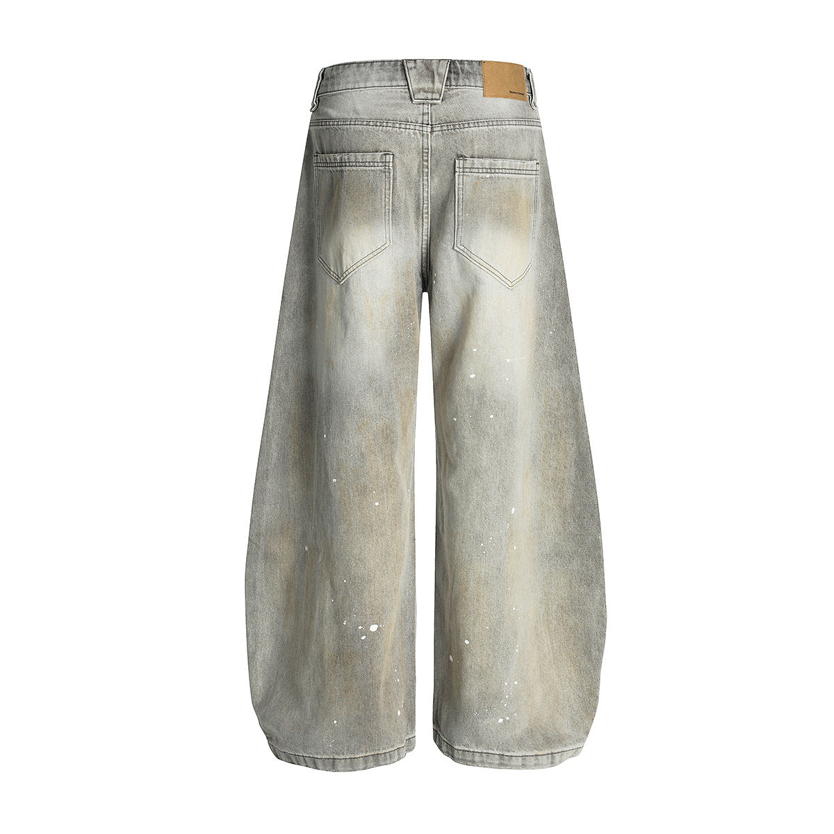 Bent Knife Washed Ripped Jeans Wide Leg Pants