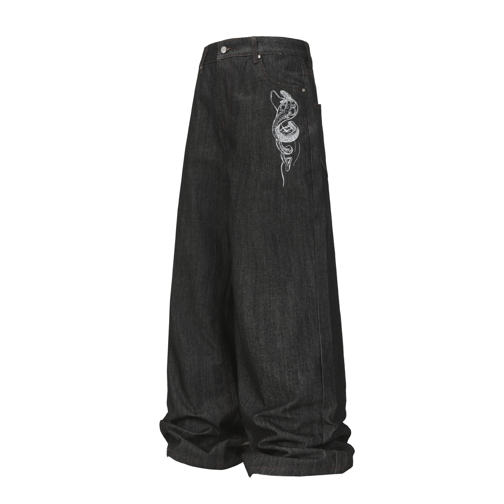 Washed Denim Loose Baggy Wide Leg Pants