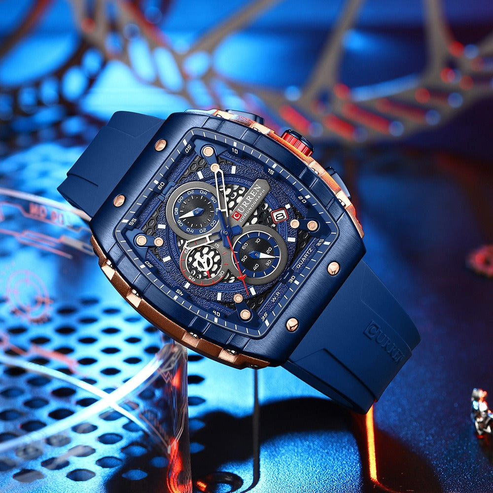 Men's Waterproof Quartz Calendar Multifunctional Watch