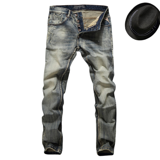 Japanese Vintage Designer Men Jeans - Premium Slim Fit