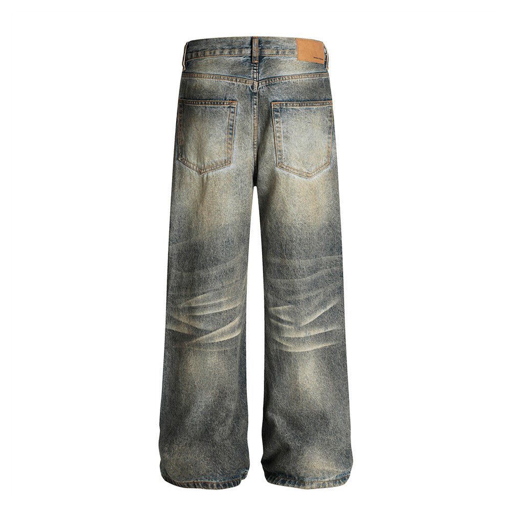 Men's Distressed Heavy-Duty Denim Pants
