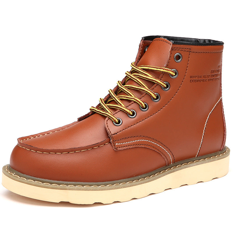 British Casual High Top Genuine Leather Work Boots for Men