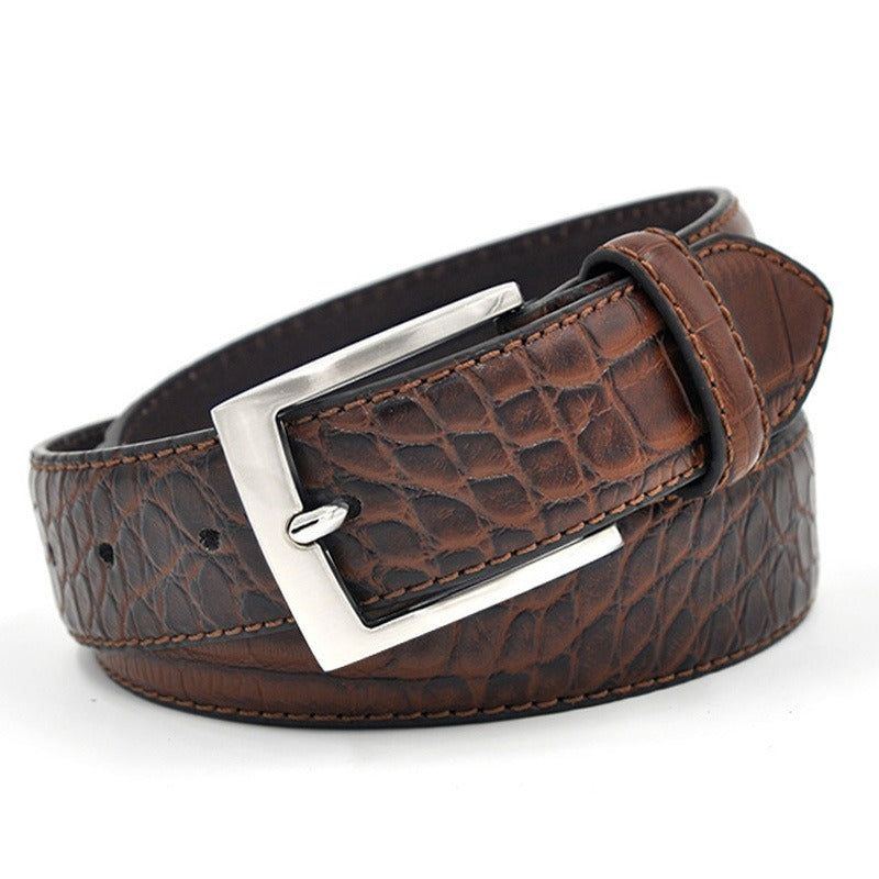 Men's Leather Pin Buckle Belt