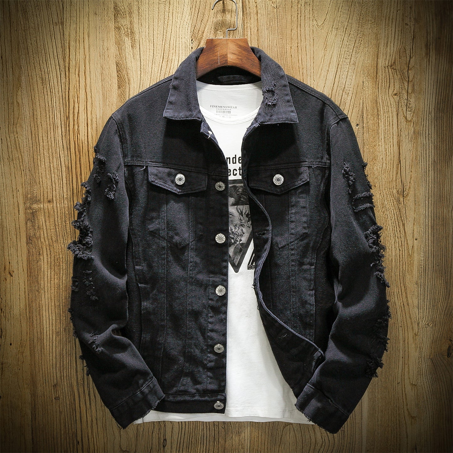 Men's Casual Denim Jacket - Single Breasted Cardigan