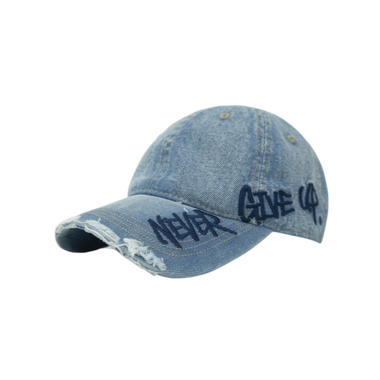 Never Give Up - Letter Embroidery Versatile Small Duckbill Hat