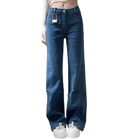 Back Bow Design Denim Pants - Splicing Spicy Girl Street Style