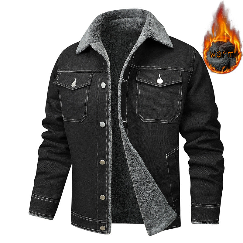 Men's Fleece Lined Denim Jacket -  Casual Workwear