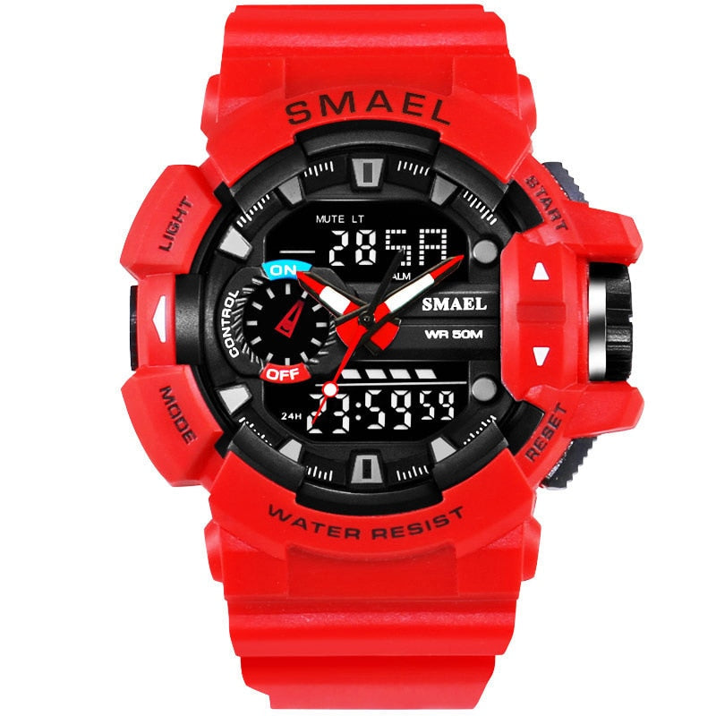 Men's Sports Military Watch - LED Quartz Dual Display, Waterproof Outdoor Sport Watch