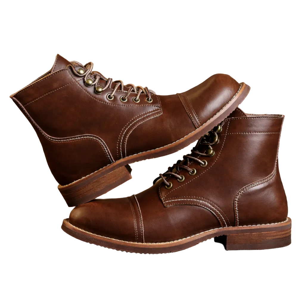 Reverse Velvet Vintage Cowhide Leather Cargo Boots