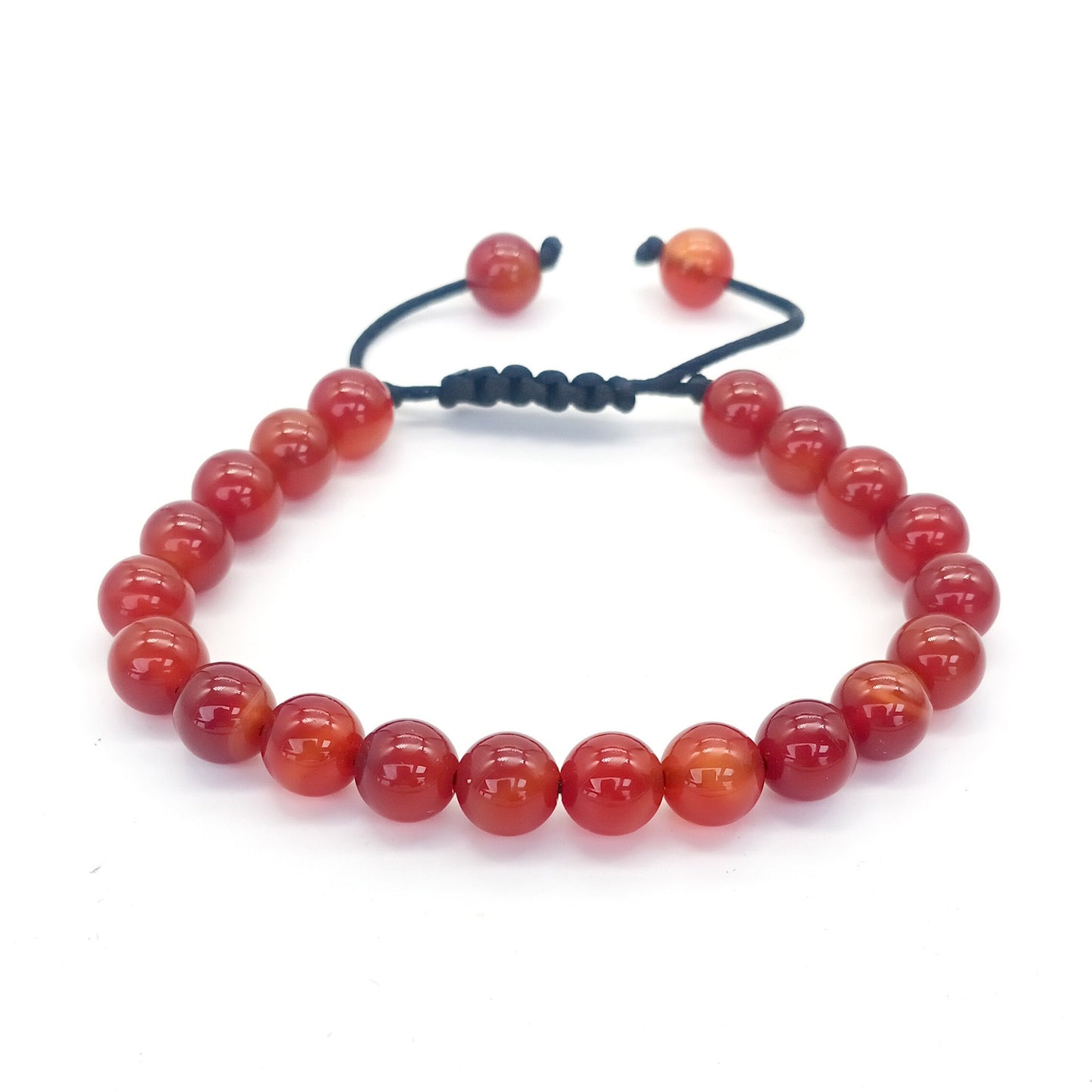 8mm Tiger Eye Stone Beads Bracelet - Adjustable Braided Rope Bangles