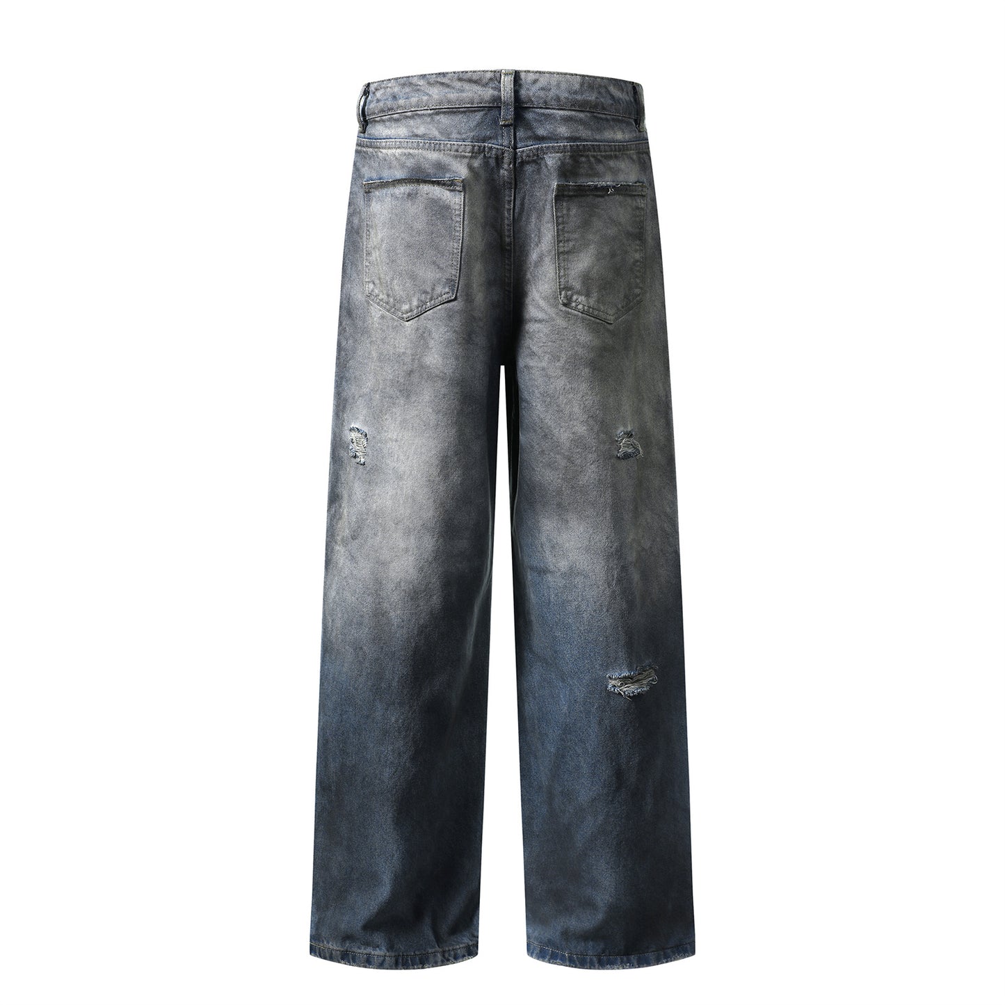 Distressed Straight Leg Denim Pants - Premium Quality Japanese Craftsmanship