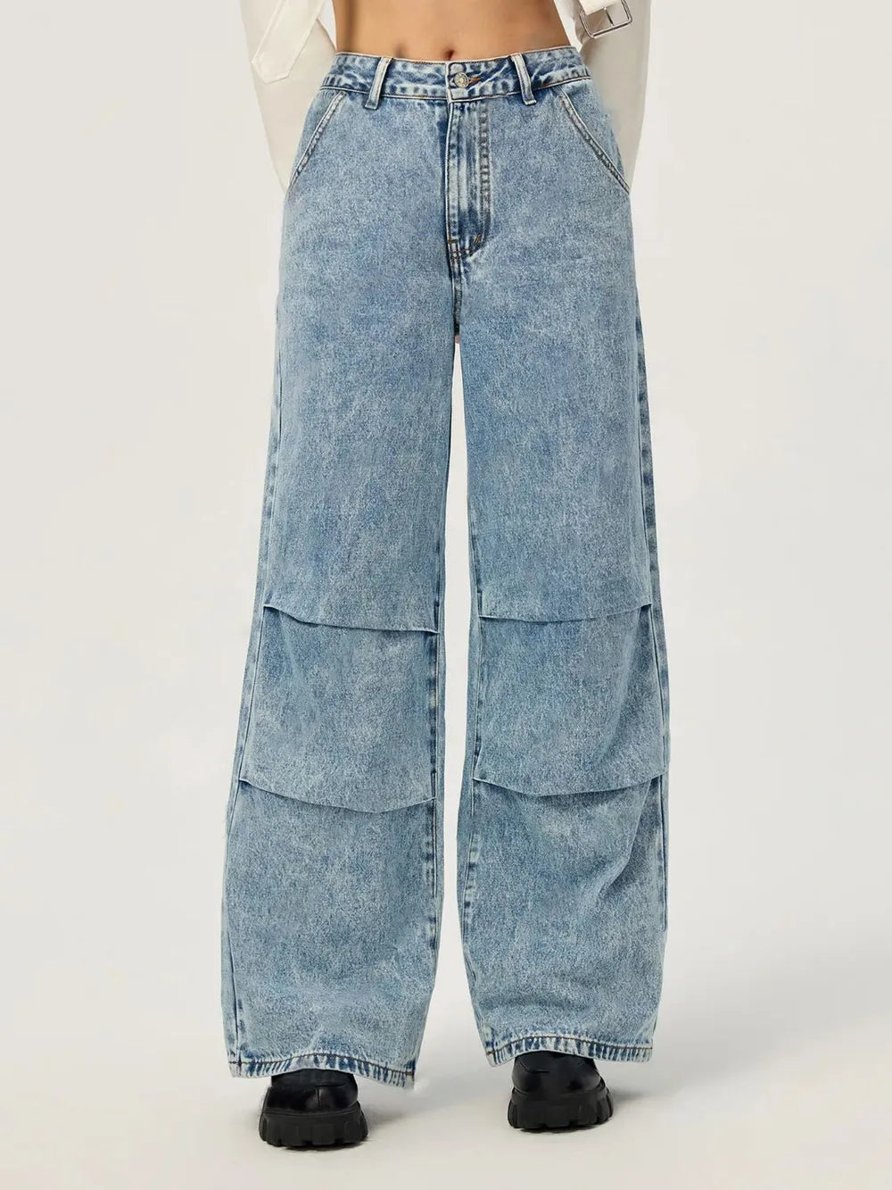 Wide Leg Jeans with Functional Pockets in Japanese Denim