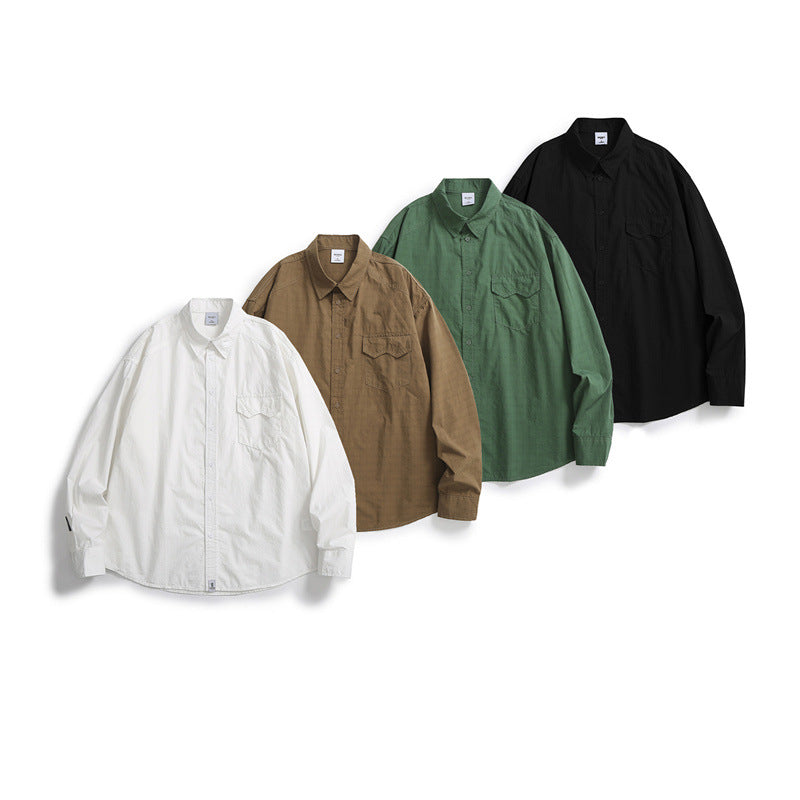 Simple Solid Color Long Sleeve Shirt for Casual Wear