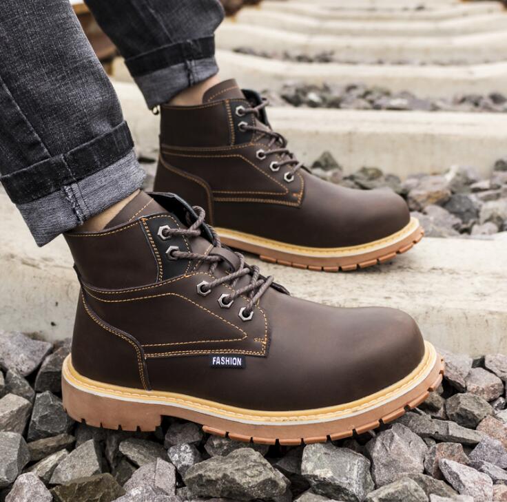 Men's Casual Winter Work Safety Boots - Classic Combat Ankle Boots