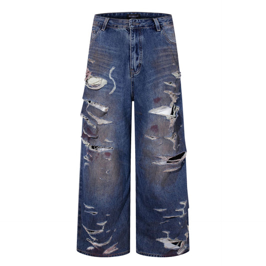 Premium Washed Ripped Jeans and Floor Pants - Japanese Denim