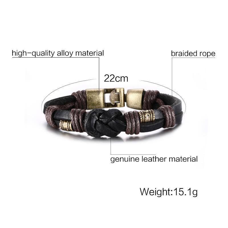 Leather Bracelet with Bronze Alloy Buckle