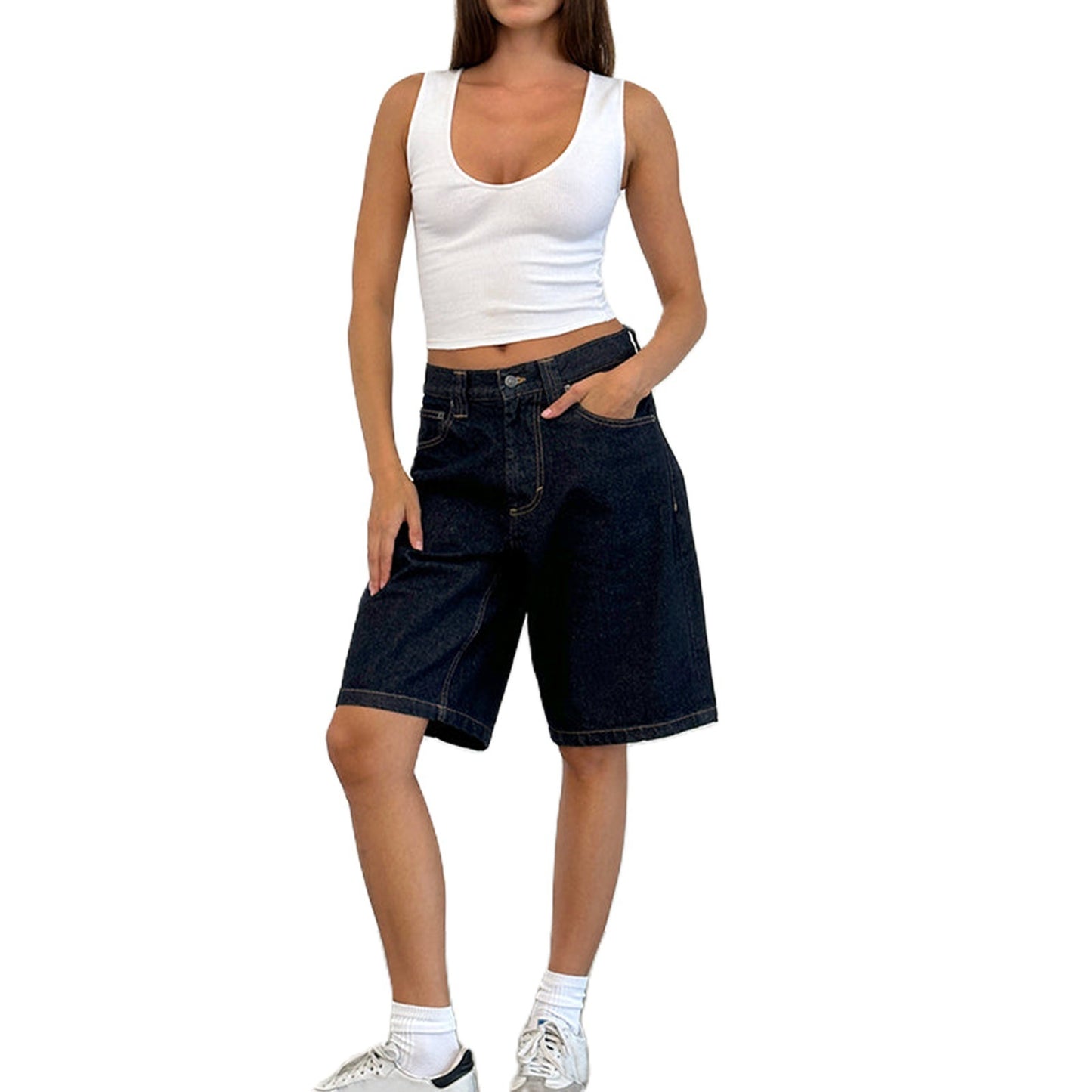 Slim Fit Denim Shorts for Women