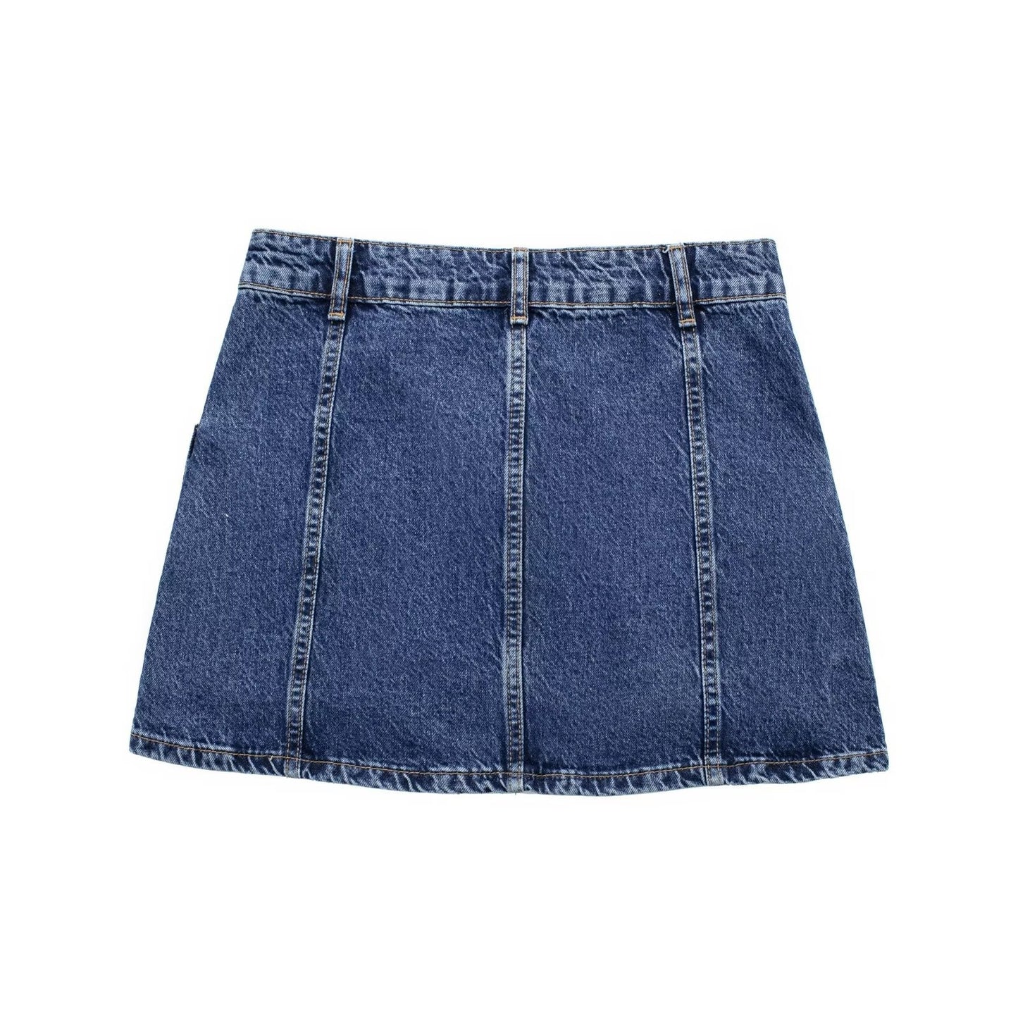 Personalized Mini High Waist Denim Skirt with Pockets
