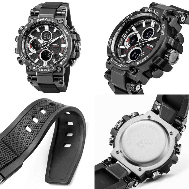Men's Sport Watches - Digital Double Time Chronograph - LED Display