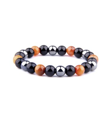 Tiger Eye Obsidian Hematite Gemstone Bead Bracelet