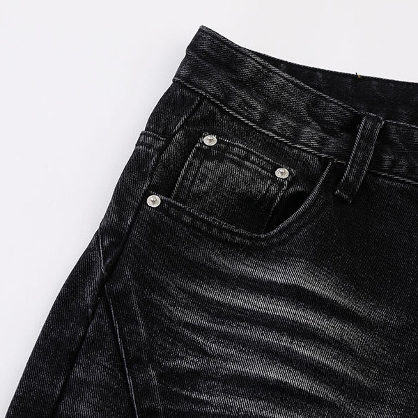 Men's Washed Denim Loose Straight Leg Trousers