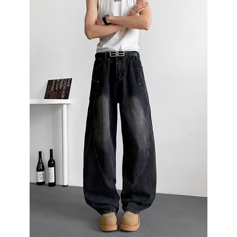 High Street Wide Leg Versatile Curved Knife Pants - Premium Japanese Denim