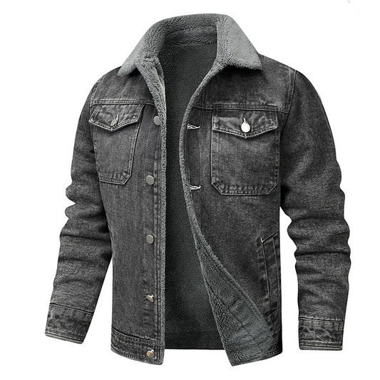 Men's Fleece Lined Denim Jacket -  Casual Workwear