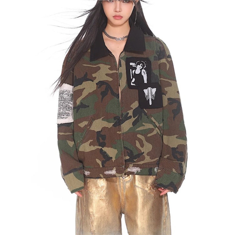 Women's Camouflage Denim Jacket – Premium Quality, Durable, Modern Style