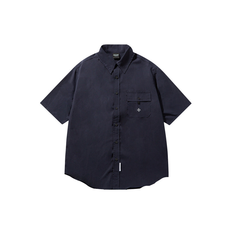 Loose Japanese Workwear Shirt for Men
