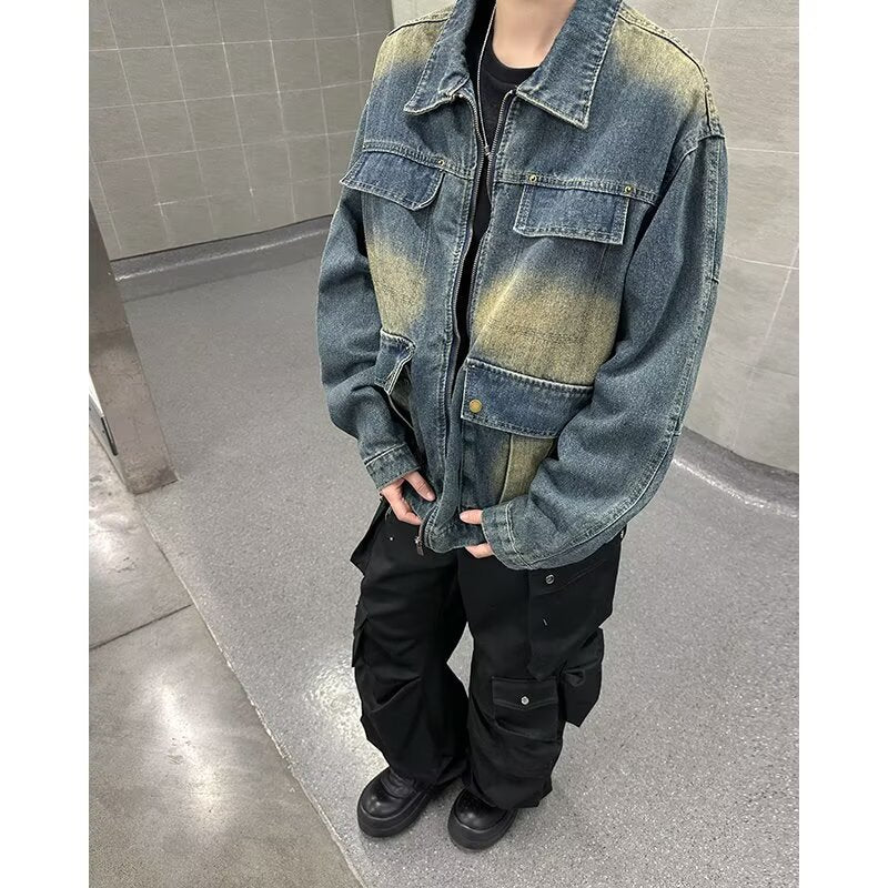Multi Pocket Denim Jacket for Men