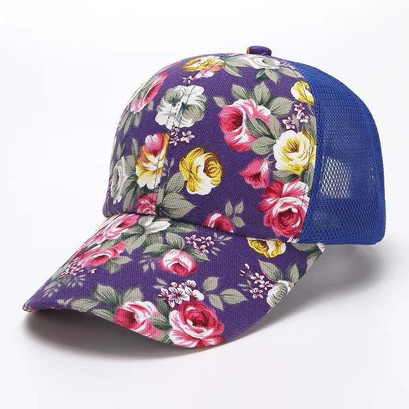 Small Floral Cloth Peony Baseball Cap Duck Bill Hat