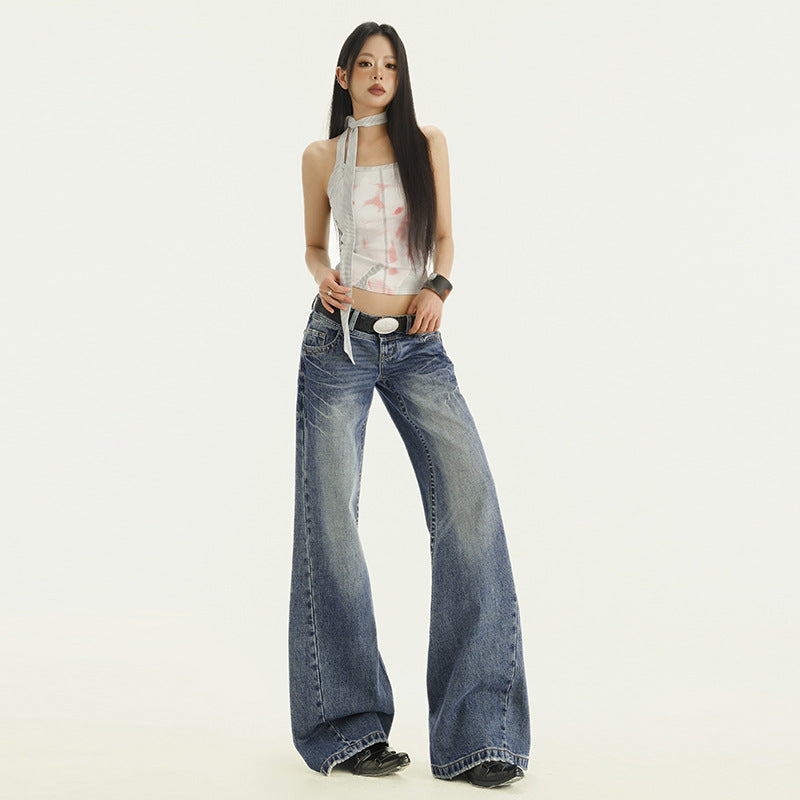 Women's Low-Waist Flared Jeans - Premium Japanese Denim