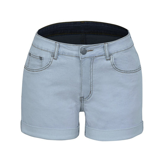 Fashionable and Minimalist High Elastic Women's Denim Shorts