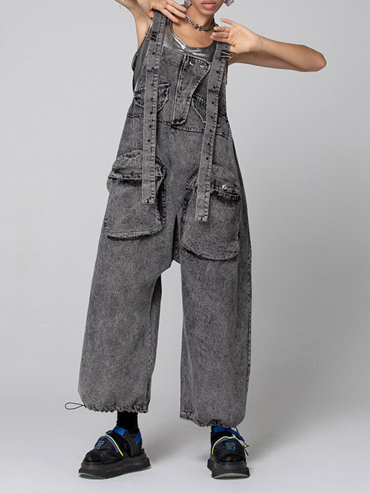 Women's Denim Overalls Maternity Workwear Jumpsuits