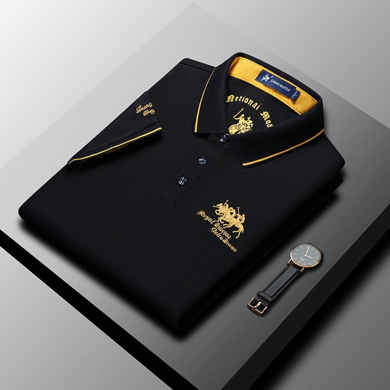 Business Casual Short Sleeved Polo Shirt for Men