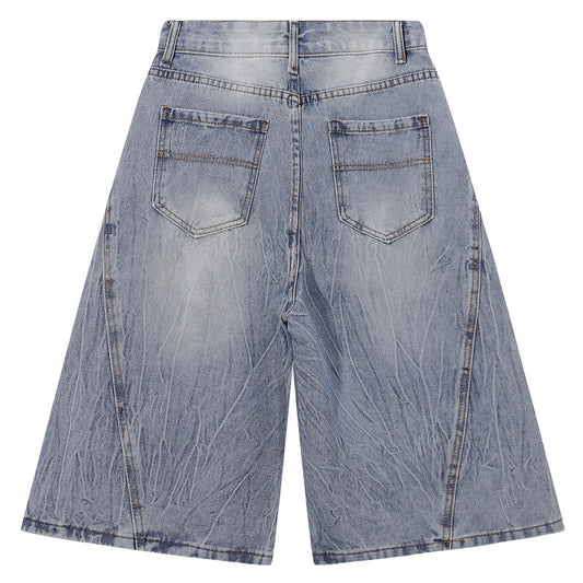 Unisex Summer Washed Denim Loose Sport Pants